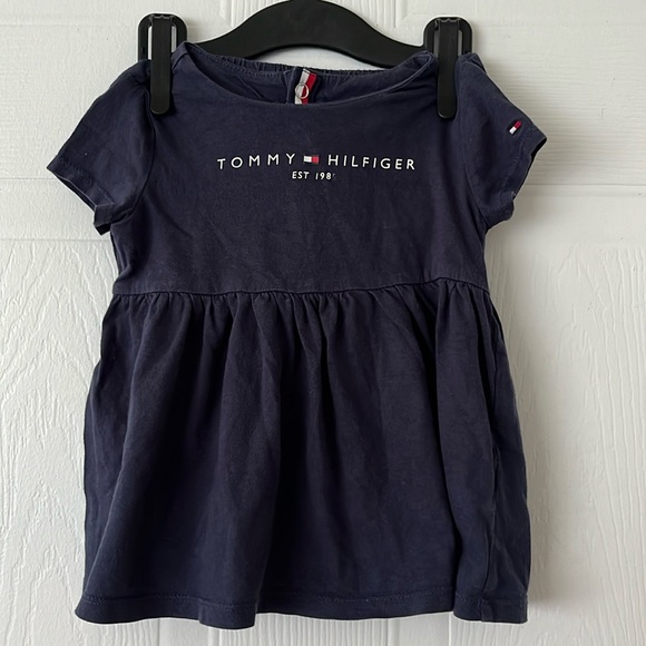 TOMMY HILFIGER DRESS BABY ESSENTIAL BLUE FOR GIRLS - Picture 1 of 3